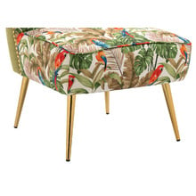 Red Parrot on Green Tropical Forest Accent Chair